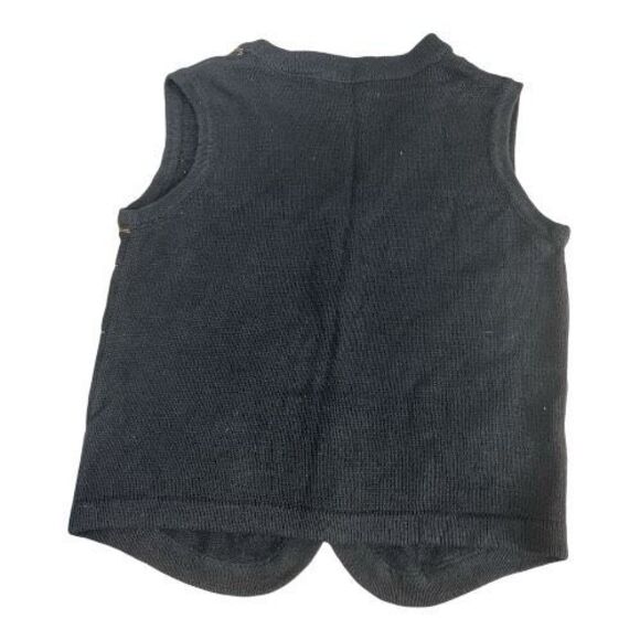 Victoria Jones Black Knit Vest Size M Multicolor Rhinestone Sweater Vintage - Picture 5 of 8